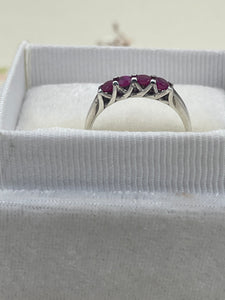 Four Stone Ruby Ring - Sterling Silver