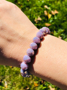 12mm Chunky Lavender Liza Stretch Bracelet