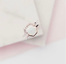 Load image into Gallery viewer, White Opal Stardust Stacking Ring