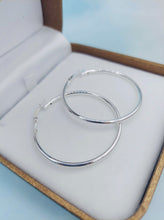 Load image into Gallery viewer, 1.5" Thin Silver Hoop Earrings - Sterling Silver