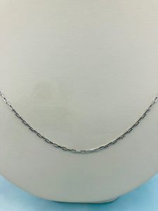 Paperclip Link  Chain 22”- 14K White Gold