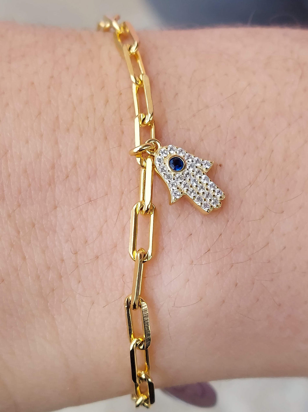 Hamsa- Paperclip GF Bracelet