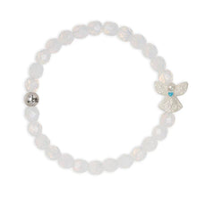 Load image into Gallery viewer, Guardian Angel Stretch Bracelet with White Opal Beads - Luca and Danni