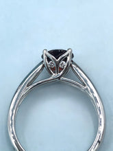 Load image into Gallery viewer, Solitaire Garnet and Diamond Ring - 14K White Gold