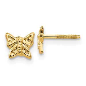 14k Butterfly Screwback Earrings