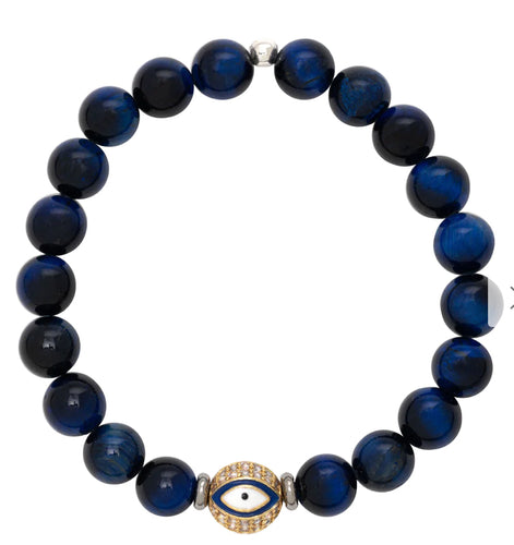 Blue Lapis Evil Eye Bracelet- TJazelle