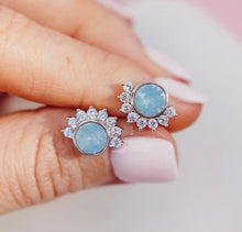 Load image into Gallery viewer, &quot;Lois&quot; Studs in Air Blue Swarovski®