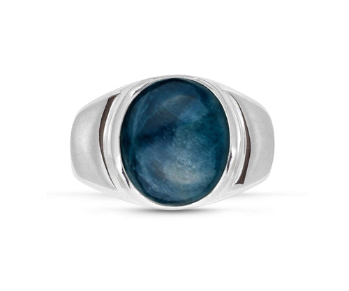 Dark Blue Apatite Stone Ring