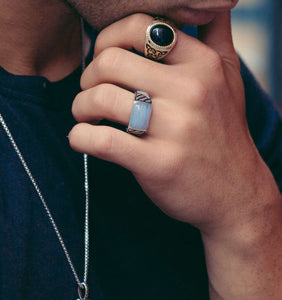 Blue Lace Agate Stone Ring