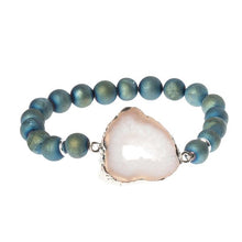 Load image into Gallery viewer, Geode Stack Bracelet: neptune/ice/silver