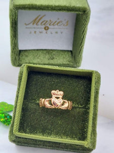 Irish Claddagh Ring -14K Rose Gold