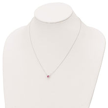 Load image into Gallery viewer, Pink Crystal Bezel Necklace - Sterling Silver