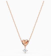 Load image into Gallery viewer, LIFELONG HEART PENDANT, WHITE, ROSE-GOLD TONE PLATED