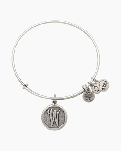 Alex and Ani Initials Silver Color