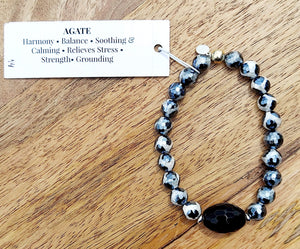 Mystic Agate & Onyx Marie's Exclusive Beaded Bracelet