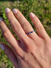 Load image into Gallery viewer, Emerald Cut Sapphire and Diamond Band - 14K White Gold
