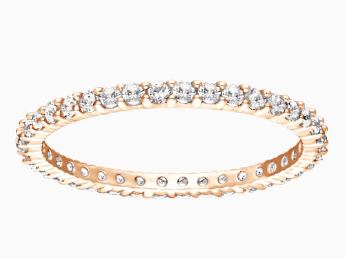 VITTORE RING, WHITE, ROSE-GOLD TONE PLATED