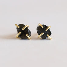 Load image into Gallery viewer, Black Obsidian Prong Earrings