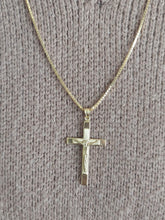 Load image into Gallery viewer, Crucifix and Box Chain  - 14K Gold