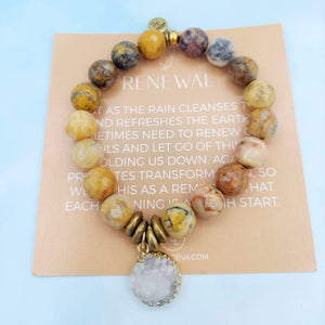 Renewal - Mexican Agate Beaded Bracelet