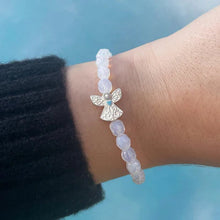 Load image into Gallery viewer, Guardian Angel Stretch Bracelet with White Opal Beads - Luca and Danni
