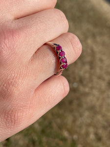 Four Stone Ruby Ring - Sterling Silver