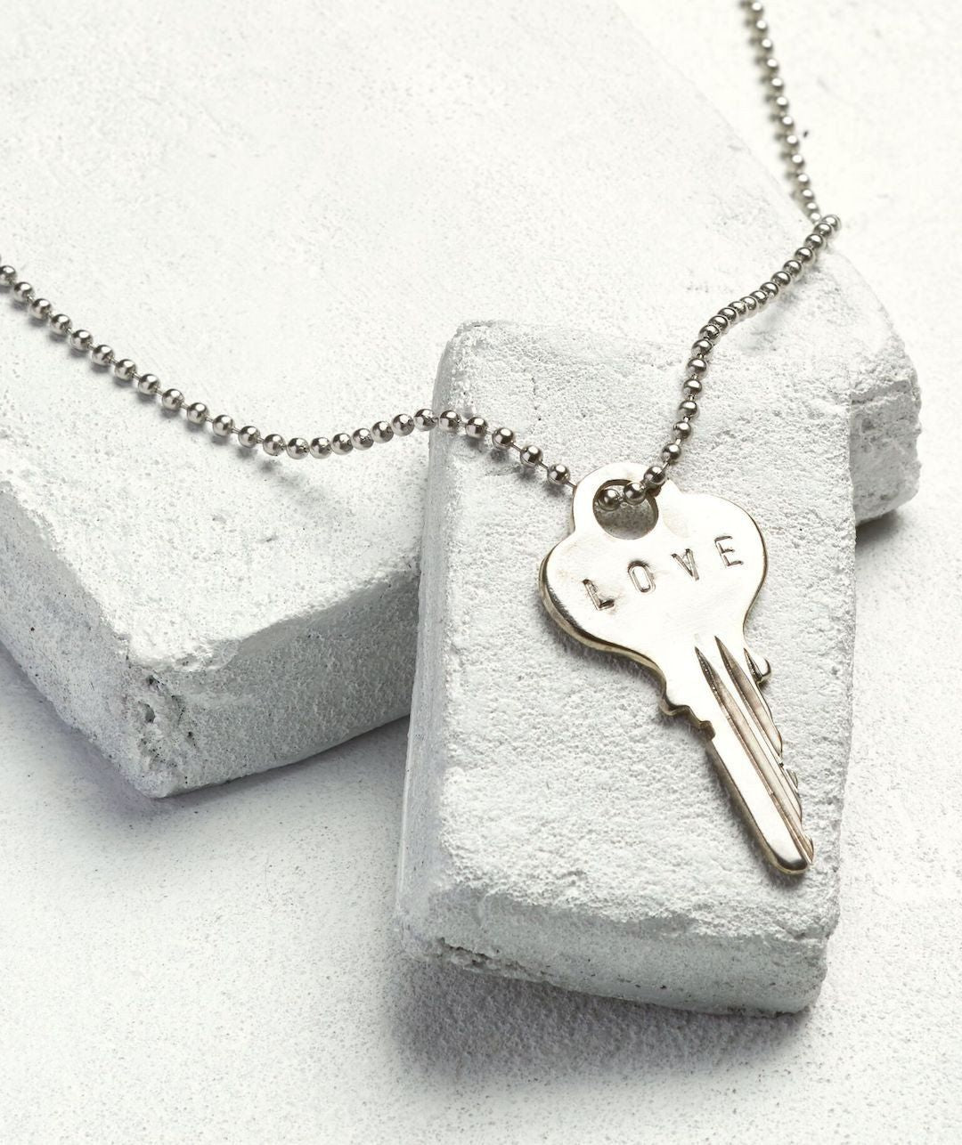 Key Charm Ball Chain Necklace