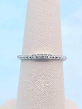 Load image into Gallery viewer, Diamond Beaded Stacking Ring - 14K White Gold