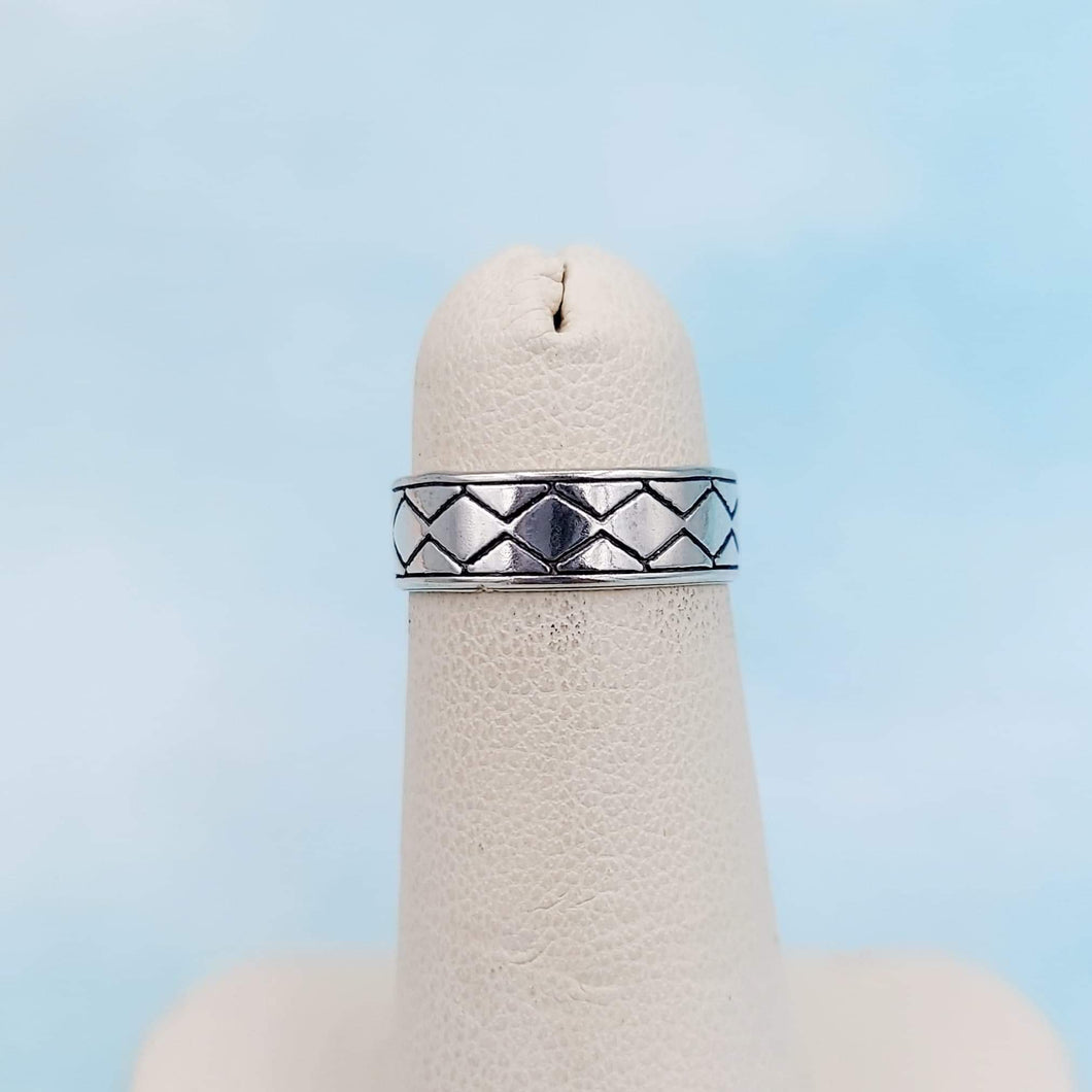 Aztec Toe Ring - Sterling Silver