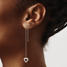 Load image into Gallery viewer, Heart Threader Earrings - Sterling Silver