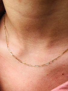 Paperclip Link Chain 18” - 14K Gold