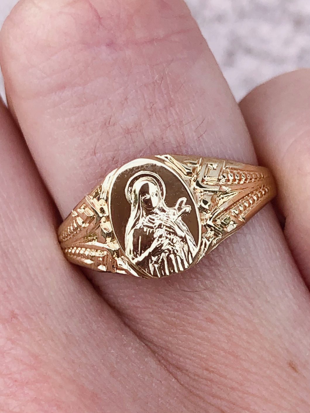 St. Theresa Ring - 14K Yellow Gold