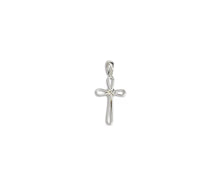 Load image into Gallery viewer, White Gold Cross with X design on Cable Chain - 14K White Gold