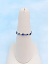 Load image into Gallery viewer, Blue Evil Eye Band - Sterling Silver