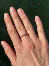 Load image into Gallery viewer, Emerald Cut Ruby and Diamond Band - 14K Yellow Gold