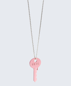 Pink Key Necklace