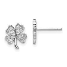 Load image into Gallery viewer, CZ 4 Leaf Clover Earrings