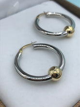 Load image into Gallery viewer, 26MM Cape Cod Hoop Earring - SS and 14k Yellow Gold