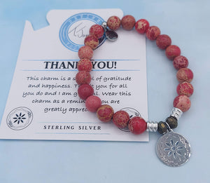 "Thank You" Silver Charm Bracelet - TJazelle