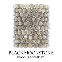 Load image into Gallery viewer, &quot;Encouragement&quot; Black Moonstone Stacker - TJazelle