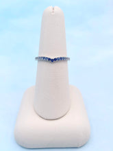 Load image into Gallery viewer, Ombré Sapphire V Band - 14K White Gold