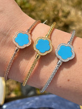 Load image into Gallery viewer, The Blue Forget-Me-Not Italian Cuff Bangle Bracelet - Limited Edition