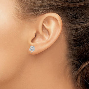 CZ 4 Leaf Clover Earrings