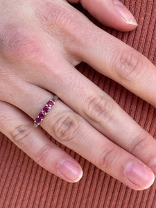 Four Stone Ruby Ring - Sterling Silver