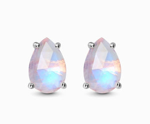 Bright Drop Studs- Moonstone Stud Earrings