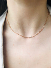 Load image into Gallery viewer, Paperclip Link Chain 16”- 14K Rose Gold