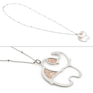 Rose Gold and Silver Elephant Necklace