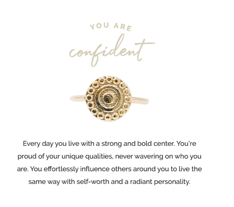Confident- Gold Adjustable Ring