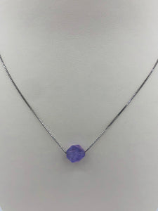 Amethyst Chunk -Sterling Silver Necklace