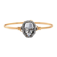 Load image into Gallery viewer, Crystal Pave Skull Bangle Bracelet - Luca and Danni